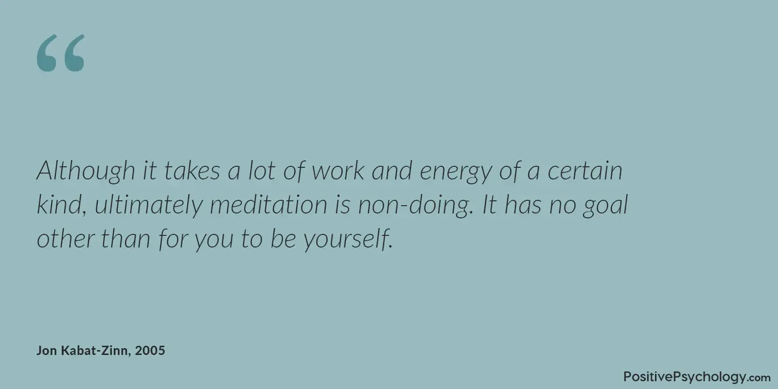 Meditation is non-doing